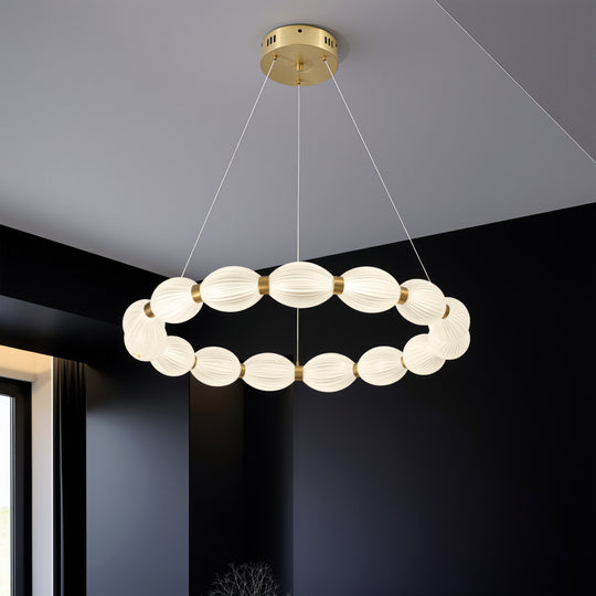 Függesztett LED-csillár FAUSTO II, 42W, Hideg/Meleg/Semleges fény, Állítható magasságú, Arany Modern csillárok Alapértelmezett cím Alessandro Design