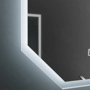 Polygon LED -tükör, 60x80cm, hexalce érzékelő mozgásglow marcello, diszfigurációs rendszer, óra és hőmérő, daimable