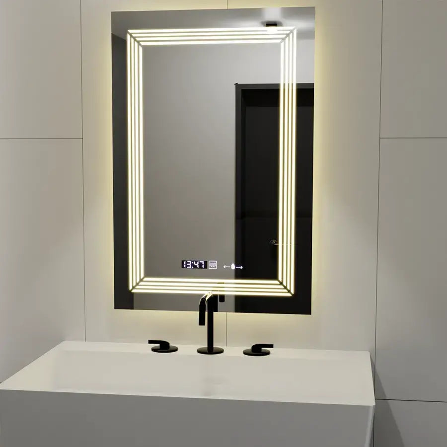 Tükör LED téglalap alakú 60x80cm venezia érzékelő mozgásgátló marcellow dimable órás leolvasztási rendszer