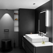 Téglalap alakú LED -tükör, 60x80 cm, Rayonement MotionGlow Marcello, Disfiguration System, óra és hőmérő, Daimable