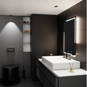 Téglalap alakú LED -tükör, 60x80 cm, Rayonement MotionGlow Marcello, Disfiguration System, óra és hőmérő, Daimable