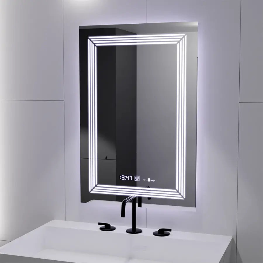 Tükör LED téglalap alakú 60x80cm venezia érzékelő mozgásgátló marcellow dimable órás leolvasztási rendszer