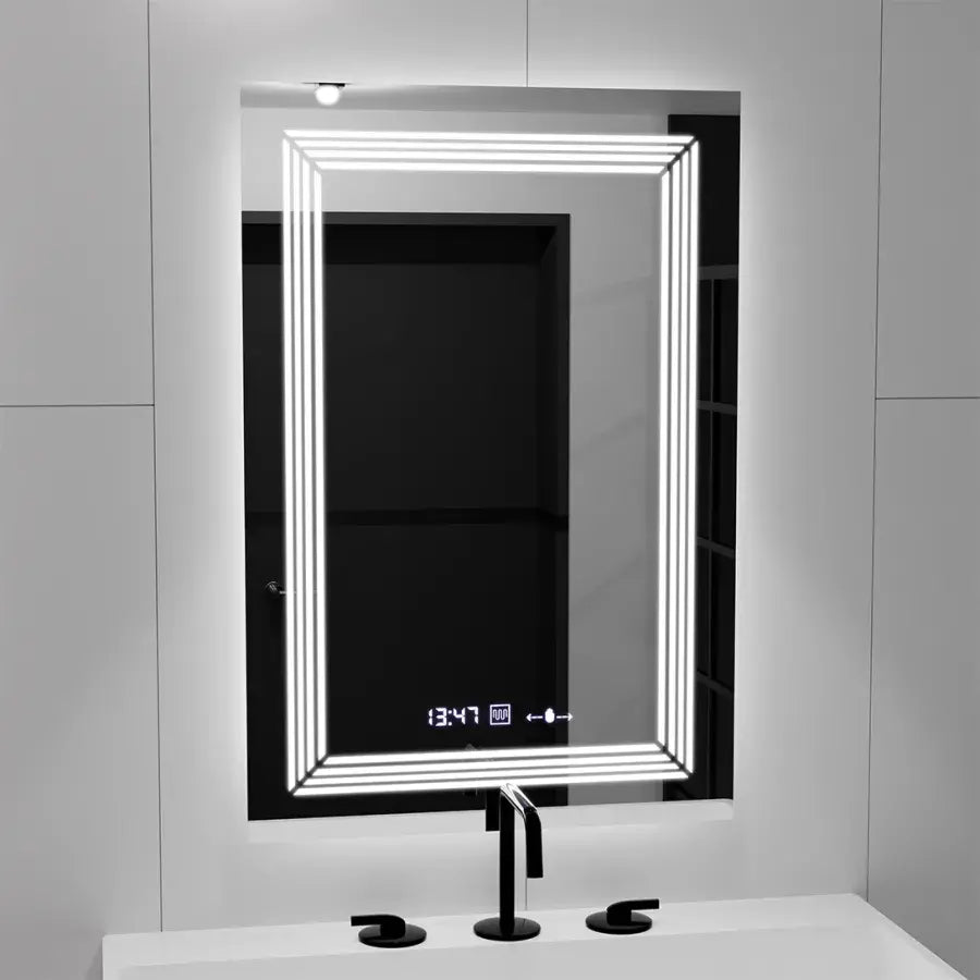 Tükör LED téglalap alakú 60x80cm venezia érzékelő mozgásgátló marcellow dimable órás leolvasztási rendszer