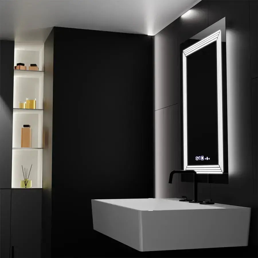 Tükör LED téglalap alakú 60x80cm venezia érzékelő mozgásgátló marcellow dimable órás leolvasztási rendszer