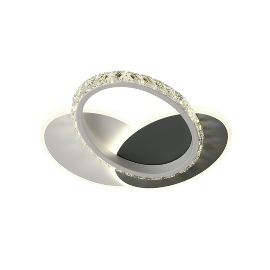 LED -csillár Prismiq 28W kristály, 3 ovális, hideg/forró/semleges fény, fekete