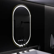 Ovális LED -tükör, 50x80 cm, roven érzékelő mozgásgátló marcello, letiltási rendszer, óra és hőmérő, daimable