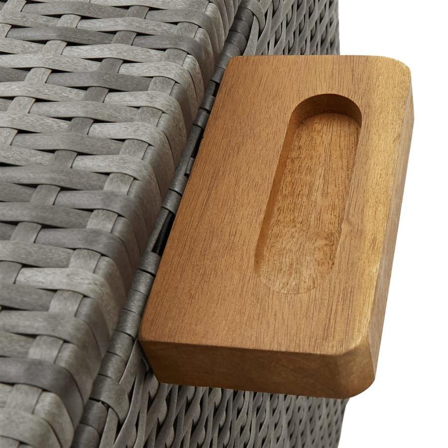 Kerti tárolódoboz, világosszürke, 120x65x61 cm, polirátán