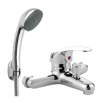 Akkumulátorfürdő, zuhany és tömlő tartalmazza, ötvözet, kerámia patron, króm, CD001