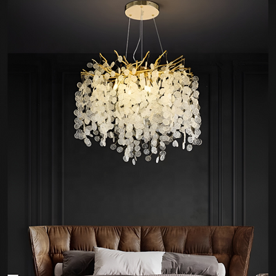 Cristal Waltz Serenade csillár, 5x G9, arany, 45 cm, állítható magasság