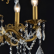 Candelabru Sansoiu Royal 12xe14 fém és kristály állítható magasságú sárgaréz