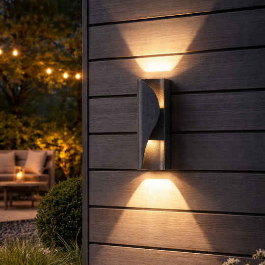 AX221 kültéri és beltéri LED fali lámpa, 2 forrás x 6W, metál, fekete, 3000K kültéri fali lámpák alapértelmezett cím Alessandro Design