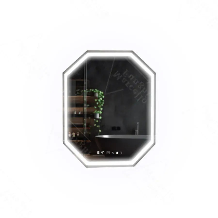 Polygon LED -tükör, 60x80cm, Ralya érzékelő mozgásflow marcello, letiltási rendszer, óra és hőmérő, daimable