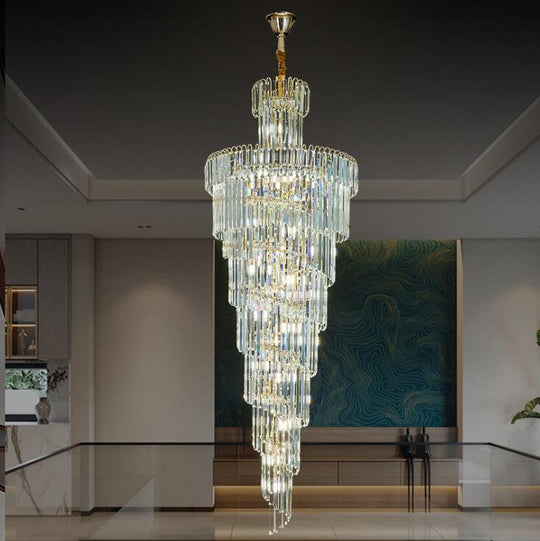 Kristálycsillár CC8043/600H1800GD, Átmérő 60cm, Magasság 180cm, Fényes arany, Állítható magasság, Elegáns Design Kristálycsillár Alapértelmezett cím Alessandro Design