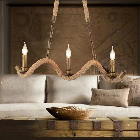 Lustrage vágy, 3*E27, barna, fém és zsineg