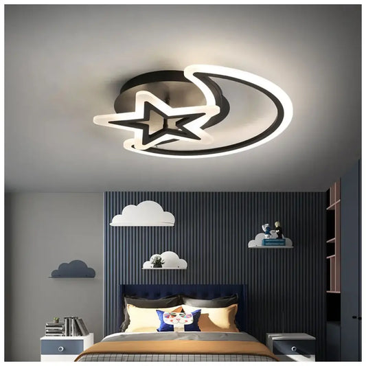 LED -csillár távirányítóval és 45W csillaggal, 2 elem, hideg/forró/semleges fény, instabil, fekete