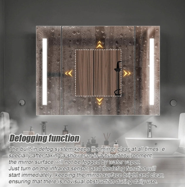 Theresa szekrény LED -tükörrel DBP125 100x70 szürke