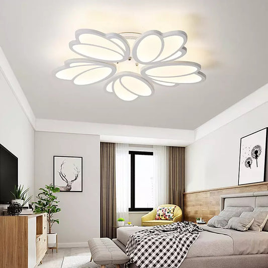 LED -csillár 73W -os tulipán távirányítóval, 5 szirom, hideg/forró/semleges fény, instabil, fehér