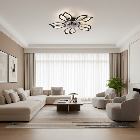 ANEMO ventilátoros LED csillár távirányítóval, 30W, D61cm, hideg/semleges/meleg fény, fekete