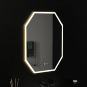 Polygon LED -tükör, 60x80cm, hexalce érzékelő mozgásglow marcello, diszfigurációs rendszer, óra és hőmérő, daimable