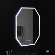 Polygon LED -tükör, 60x80cm, hexalce érzékelő mozgásglow marcello, diszfigurációs rendszer, óra és hőmérő, daimable
