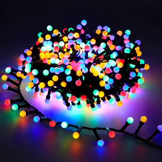 Mini Balls Lineáris karácsonyi telepítés, többszínű fény, 1000 cm, 300 LED, IP44
