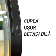 Kerek LED -tükör, 60 cm, Celeste Majesti Noir EleVe Motionglow Marcello, Szabadságrendszer, óra és hőmérő, Dimable