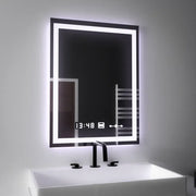 Téglalap alakú LED -tükör, 45x60 cm, Verite MotionGlow Marcello, helyettes rendszer, óra és hőmérő, dimálható
