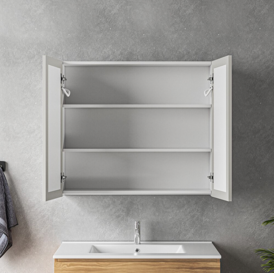 Ingrid szekrény LED tükörrel DBP123 80x70 fehér