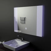 Téglalap alakú LED -tükör, 80x60 cm, végtelen keret alapvető érintés
