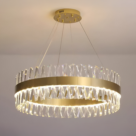 CASERTA LED csillár távirányítóval, 54W, szabályozható, átmérő 50 cm, arany