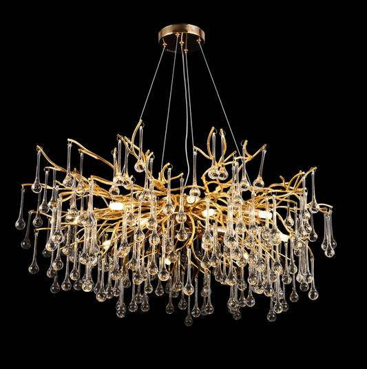 Crystal Chandelier Waltz Rhapsody, 9x G9, arany, 60 cm, állítható magasság