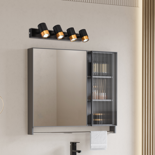 LED projektor 4XGU10 projektorokkal, 3000K/4000K/6000K, arany, fém és akril