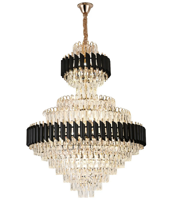 Crystal Chandelier Versailles Supremo Real E14, 80 cm x 110 cm, fényes és fekete arany, állítható magasság