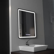 Téglalap alakú LED -tükör, 75x90 cm, Favola Motionglow Marcello, helyettes rendszer, óra és hőmérő, dimálható