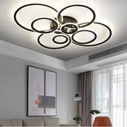 LED -csillár Betty 130W távirányítóval, 8 kör, hideg/forró/semleges fény, instabil, fekete