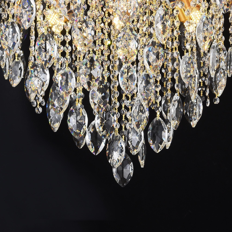 Crystal Chandelier fiamma, 6x E14, 45 cm átmérőjű, arany