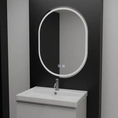 Ovális LED -tükör, 60x80cm, Velara Touch, Szabadságrendszer, Dimable