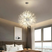 Schönbrunn Crystal Chandelier, 9x G9, 49 cm átmérőjű, fényes ezüst, állítható magasság