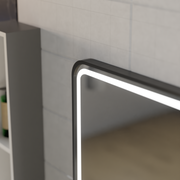 Mirror LED Touch Ulrich Debulation System, óra és hőmérséklet 60x80 cm Fekete Ramahed Cosmetics Lup