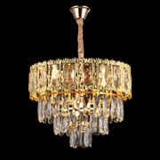 Belvedere Noble 5xe14 kristálycsillár, 40 cm átmérőjű, fényes arany, állítható magasság