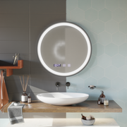 LED érintés Otto tükör leolvasztási rendszer, óra és hőmérséklet 80 cm -es fekete ízléses keret