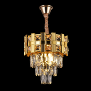 Crystal Chandelier Bran petito 3XE14, 30 cm átmérőjű, fényes arany, állítható magasság