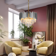 Crystal Chandelier Blois Eleganza 8xe14, 49 cm átmérőjű, ezüst, állítható magasság