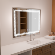 LED téglalap alakú LED -tükör 80x60 érintőképességi leolvadó rendszer