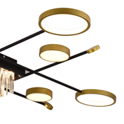 LED -csillár távirányítóval, Ramo, 46W, fekete arany
