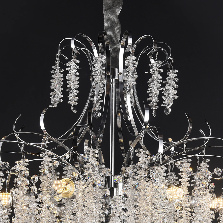 Crystal Chandelier fiamma, 6x E14, 45 cm átmérőjű, arany