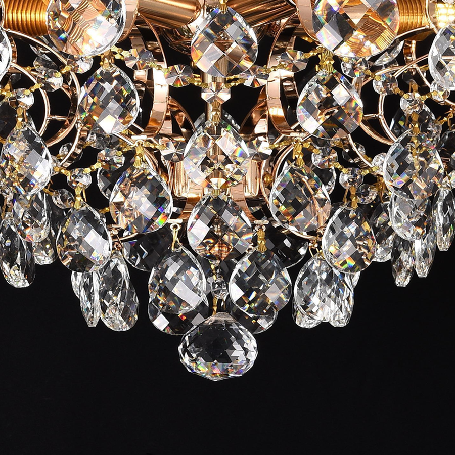 Crystal Chandelier fiamma, 6x E14, 45 cm átmérőjű, arany