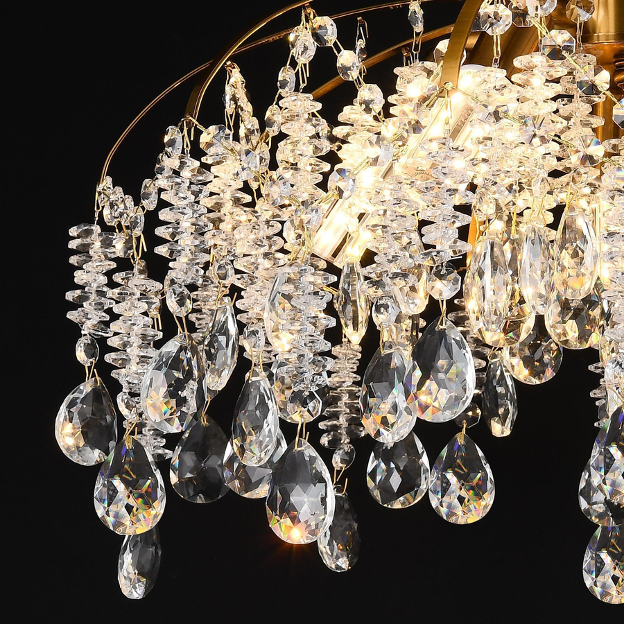 Crystal Chandelier fiamma, 6x E14, 45 cm átmérőjű, arany