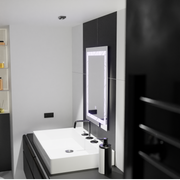Téglalap alakú LED -tükör, 60x80 cm, deco keret alapvető érintés