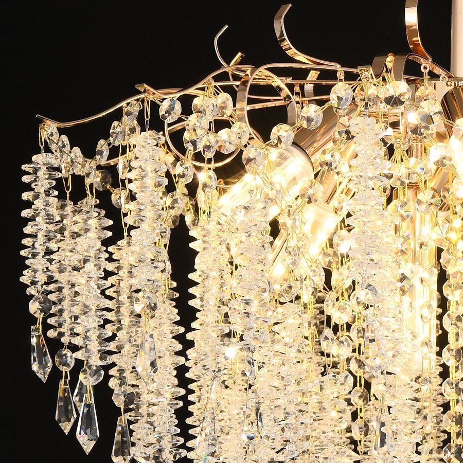 Crystal Chandelier fiamma, 6x E14, 45 cm átmérőjű, arany